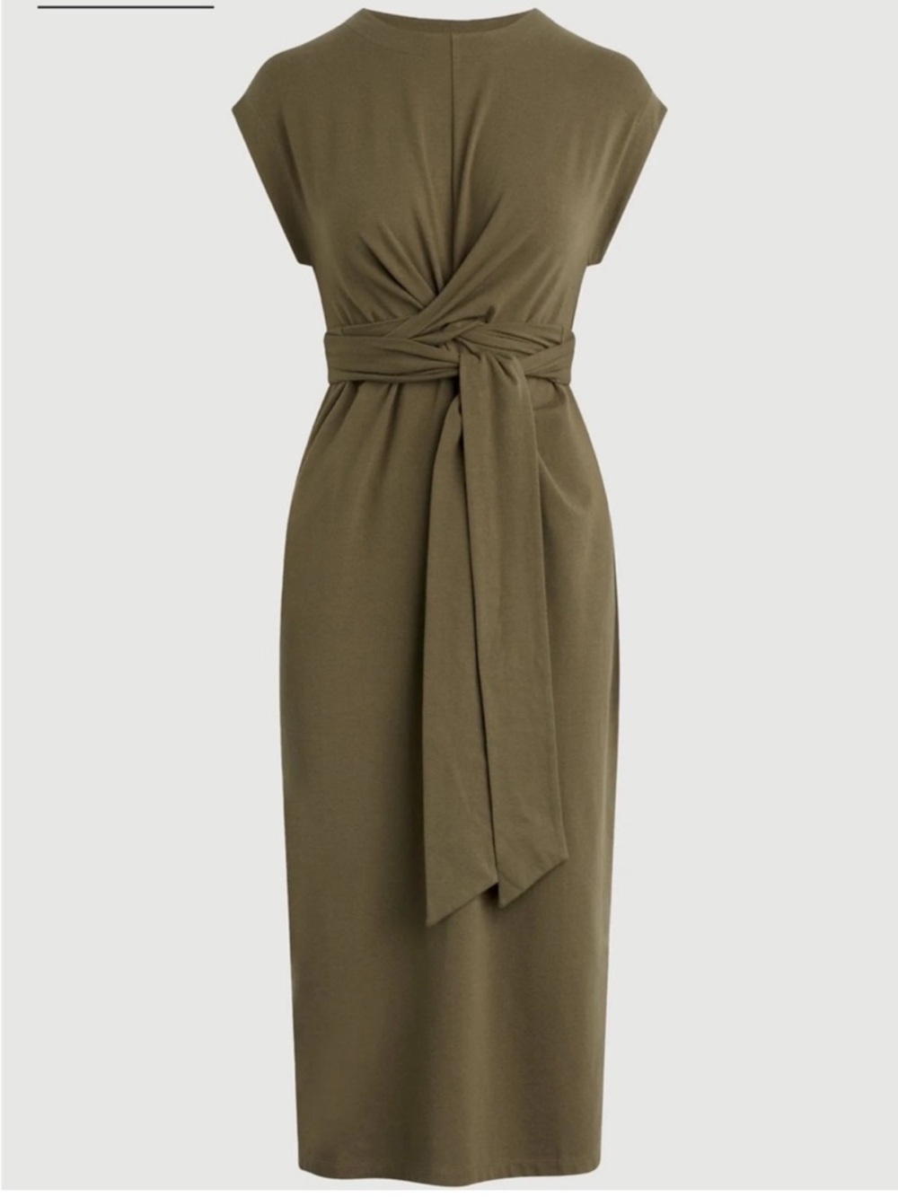 Modern Citizen Fei Tie Sleeveless Midi Dress in Olive Green Size Small